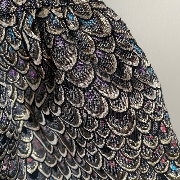 Buffalo David Bitton Women's Metallic Fish Scale Midi Skirt Size Large Zipper - Picture 3 of 11